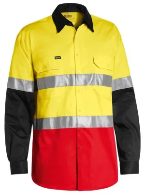 Bisley Taped Hi Vis Cool Lightweight Shirt Long Sleeve Shirt-(BS6697T)