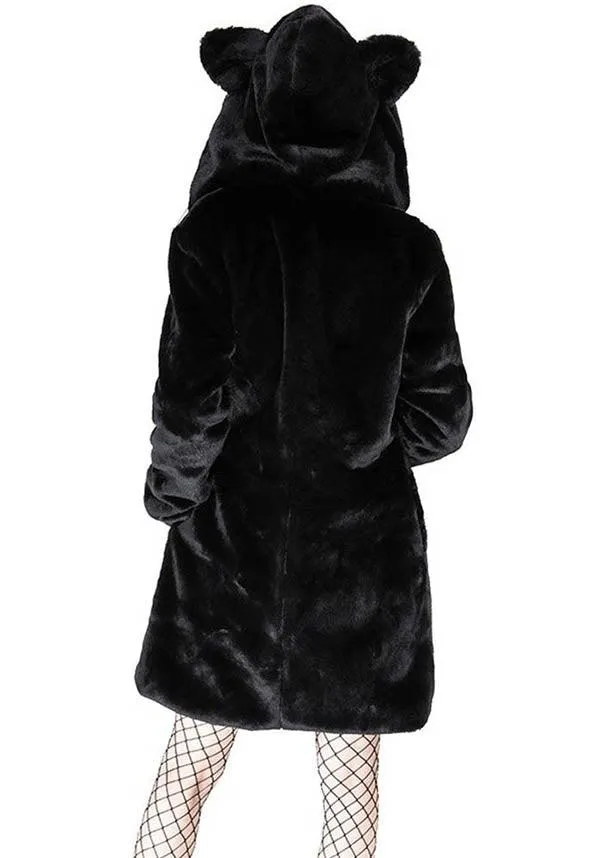 Black Cat | FAUX FUR COAT