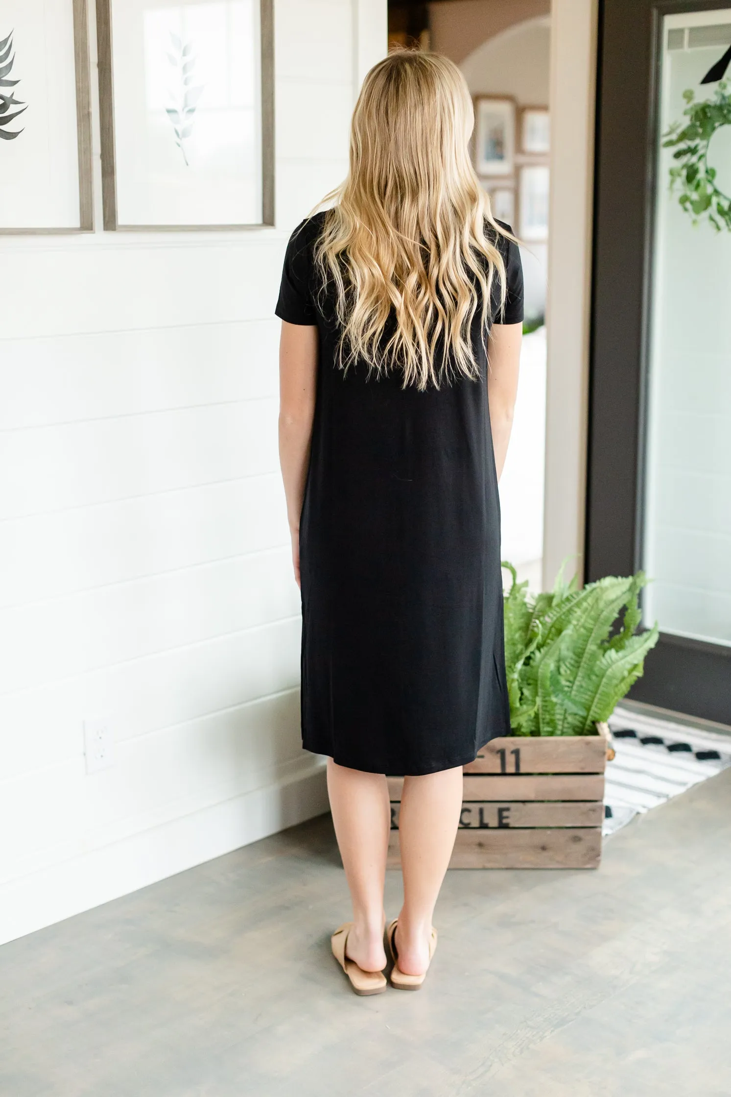 Black Short Sleeve T-Shirt Dress - FINAL SALE