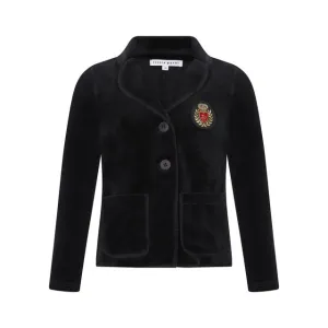 Black Velour Emblem Blazer