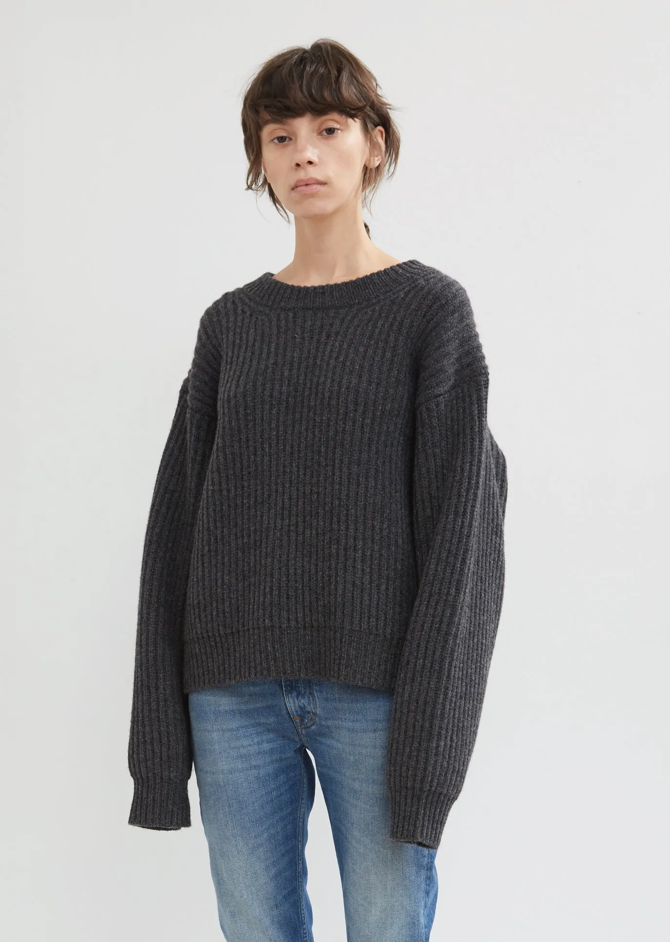 Boxy Crewneck Lambswool Sweater