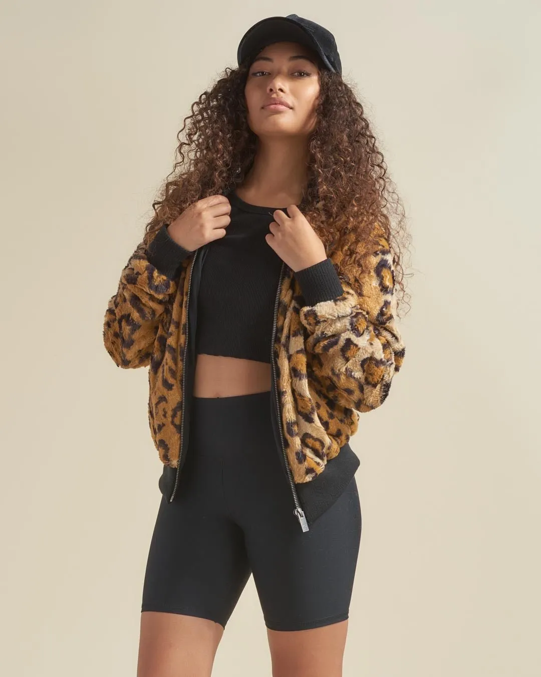 Cheetah ULTRA SOFT Faux Fur Bomber Jacket | Women's