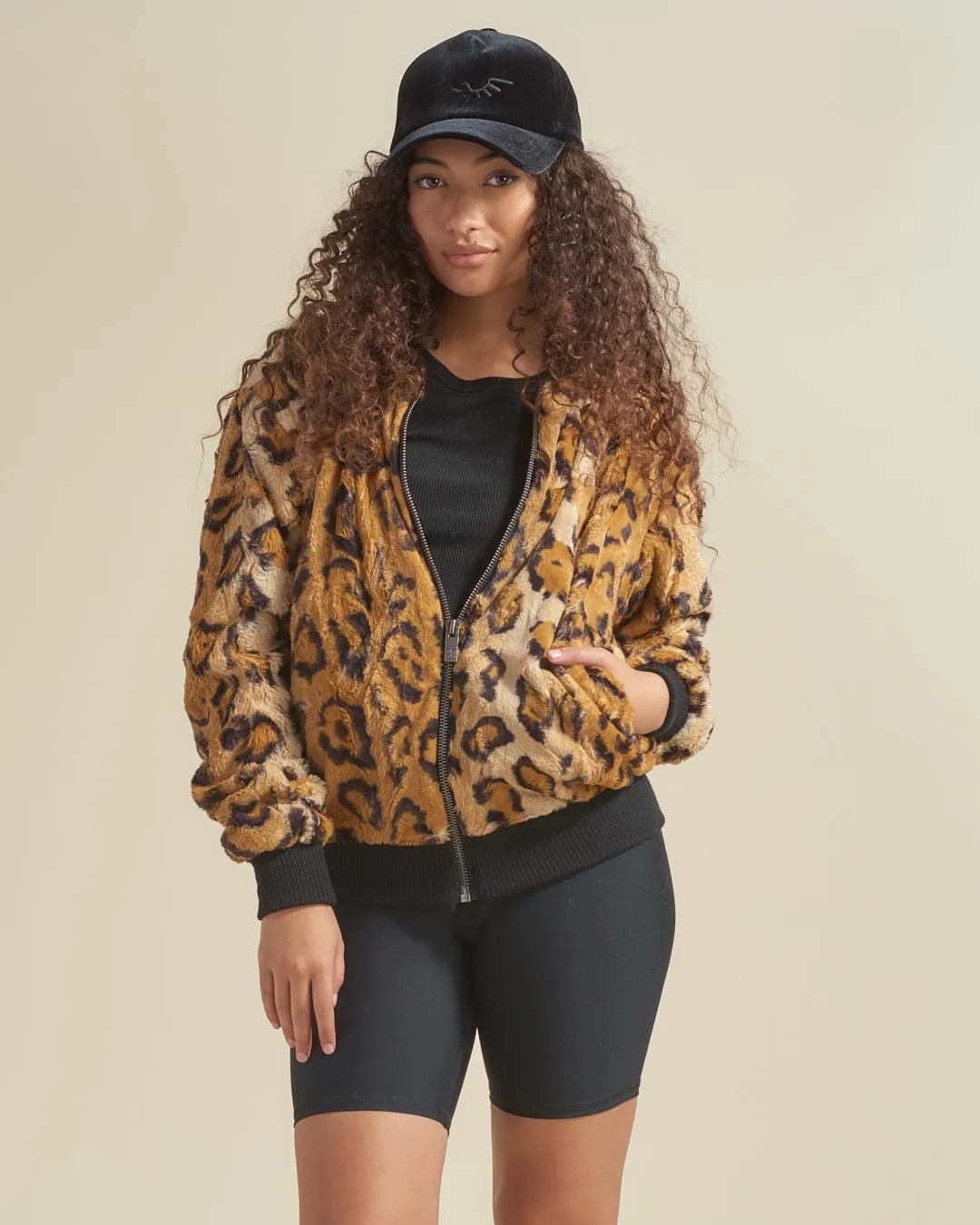 Cheetah ULTRA SOFT Faux Fur Bomber Jacket | Women's