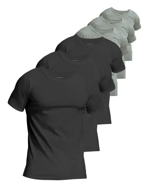 Comfneat Men's 6-Pack Pure Cotton Undershirts Comfortable Crew Neck T-Shirts