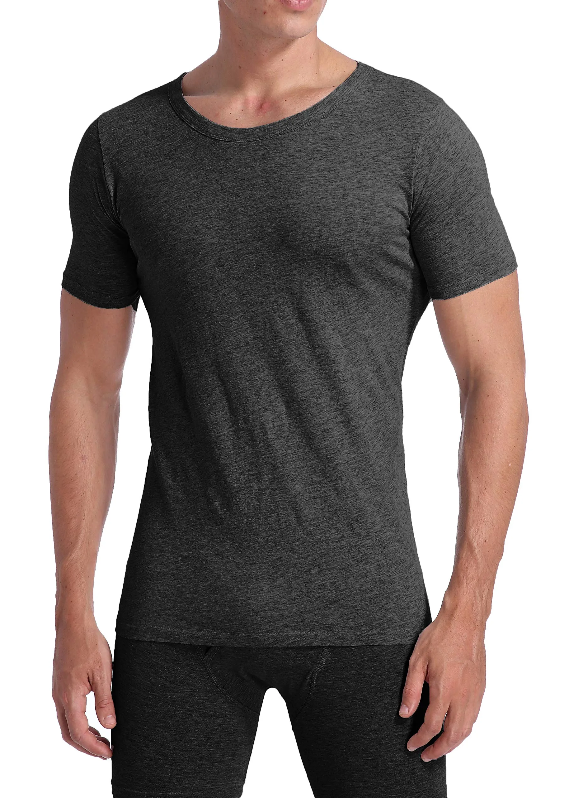 Comfneat Men's 6-Pack Pure Cotton Undershirts Comfortable Crew Neck T-Shirts