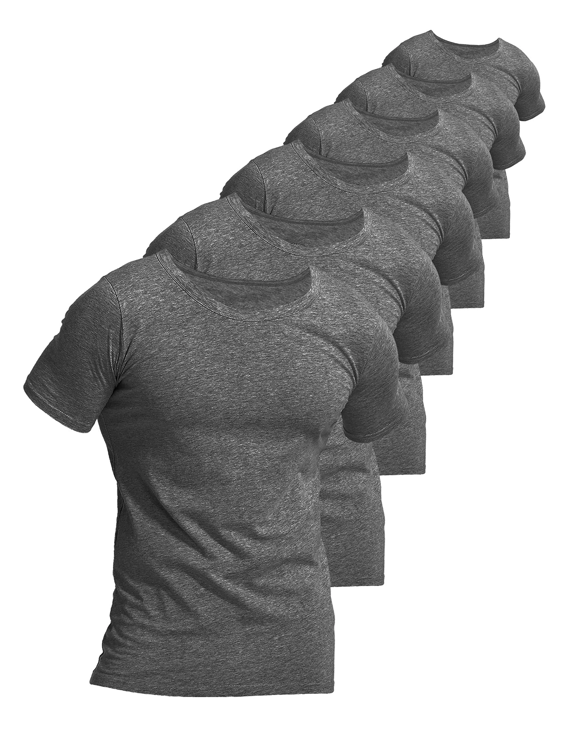 Comfneat Men's 6-Pack Pure Cotton Undershirts Comfortable Crew Neck T-Shirts