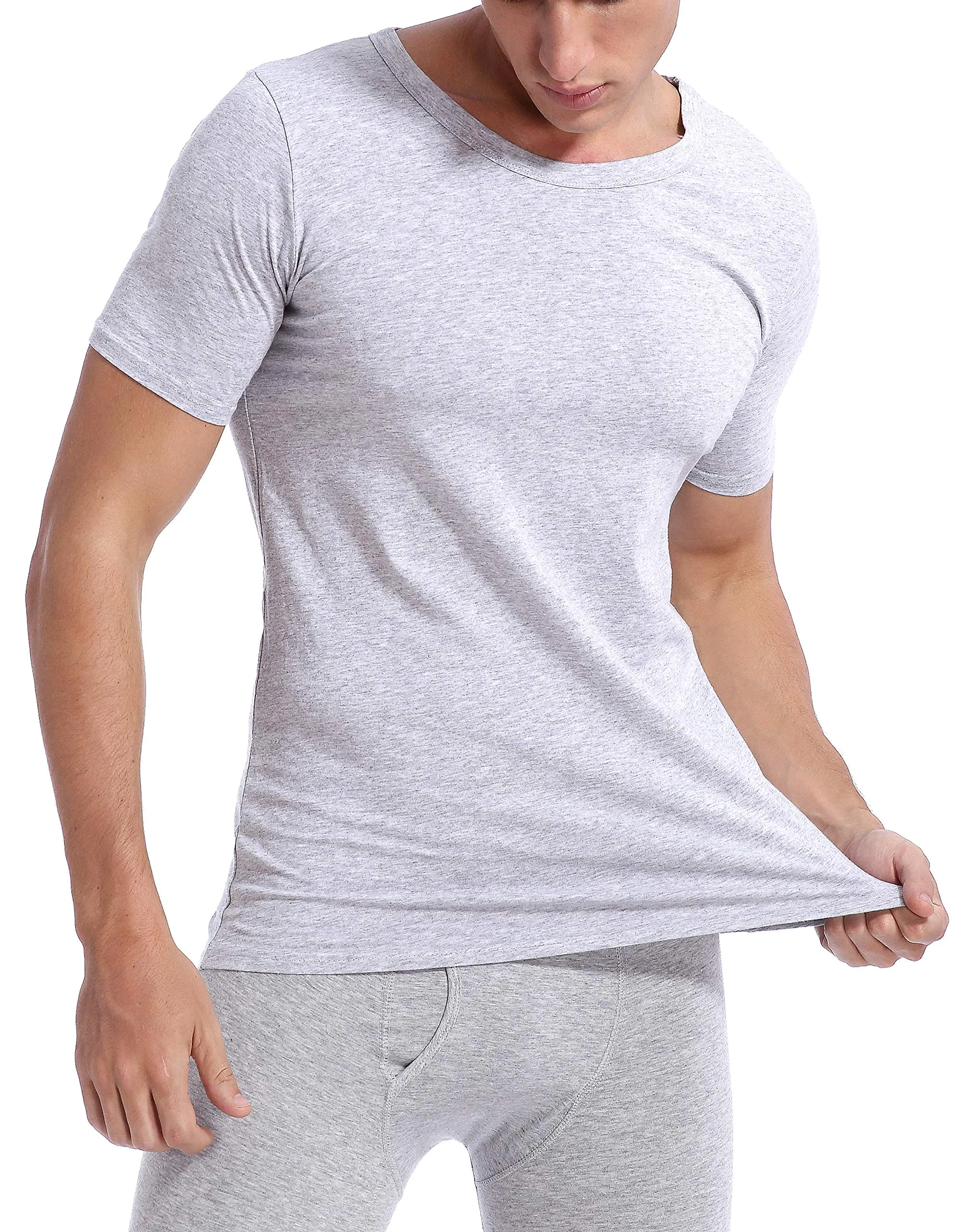 Comfneat Men's 6-Pack Pure Cotton Undershirts Comfortable Crew Neck T-Shirts