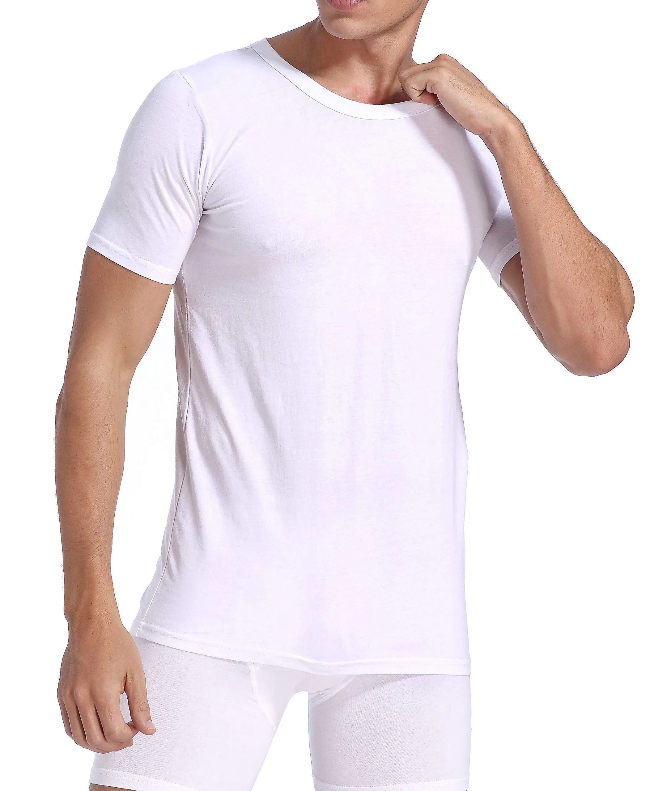 Comfneat Men's 6-Pack Pure Cotton Undershirts Comfortable Crew Neck T-Shirts