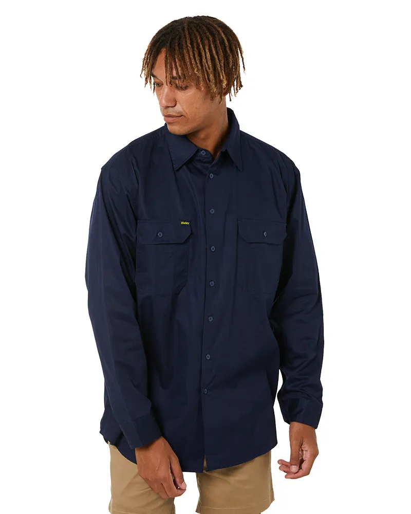 Cool Lightweight Drill Shirt LS - Navy