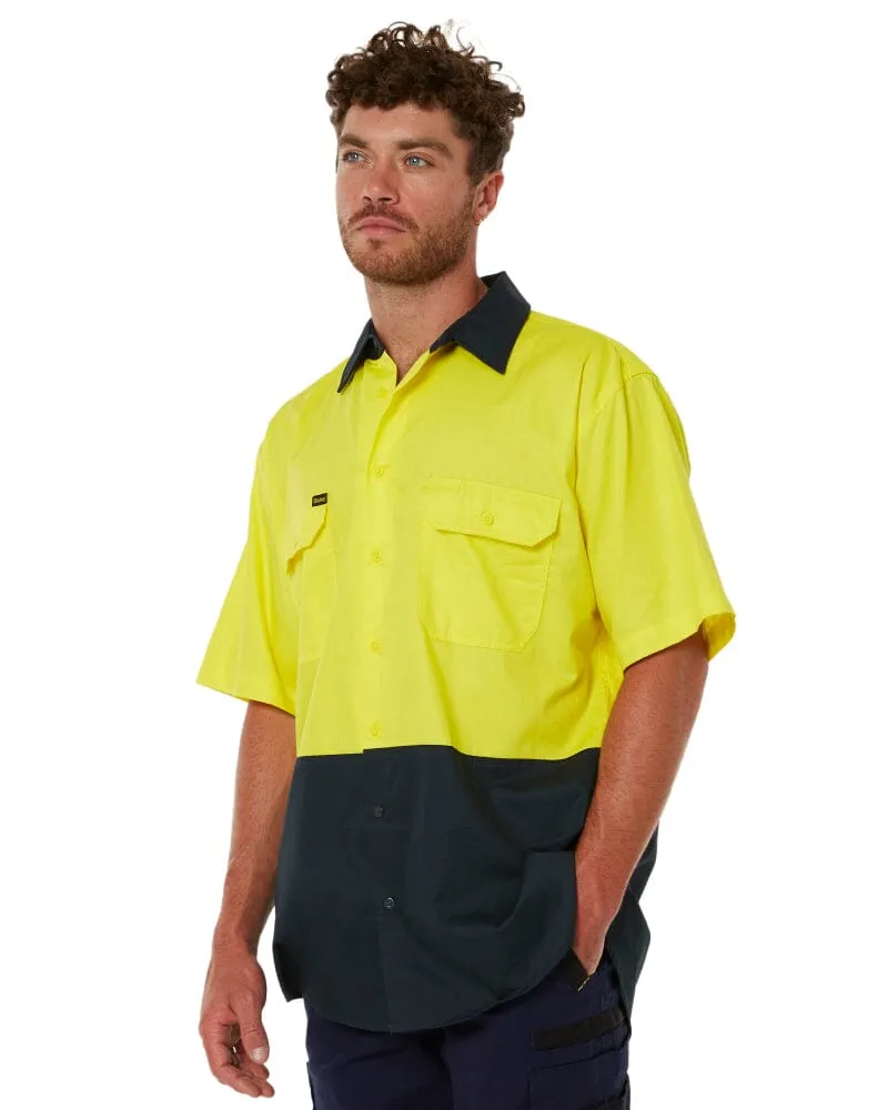 Cool Lightweight Drill Shirt SS - Yellow/Bottle