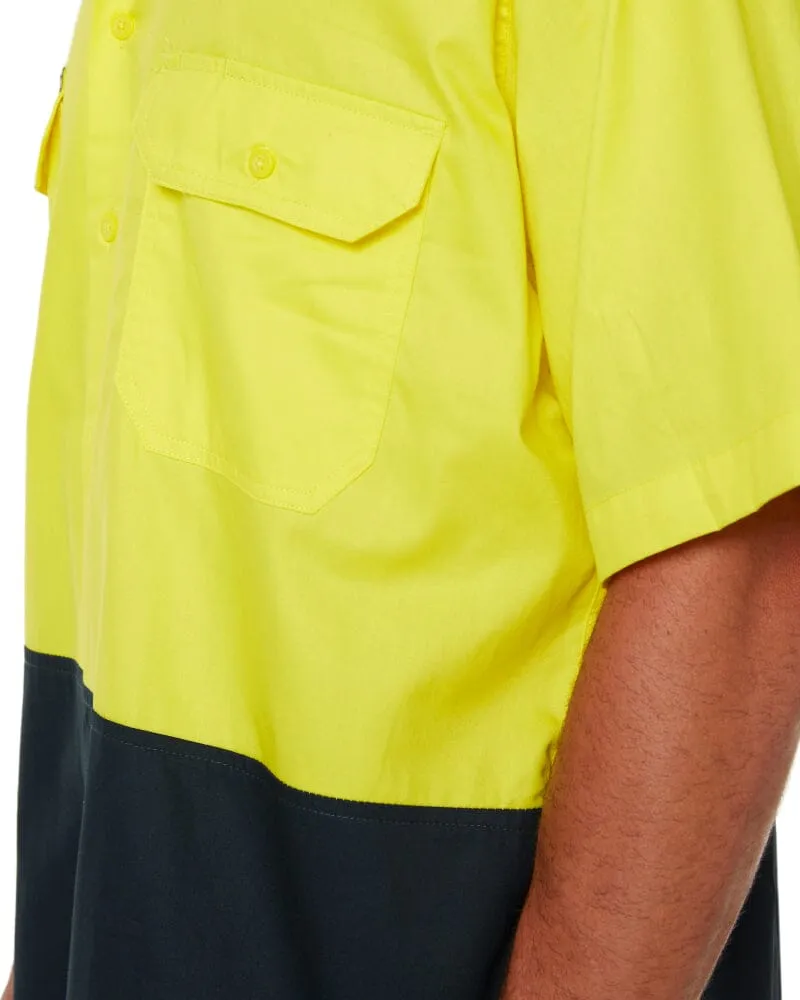 Cool Lightweight Drill Shirt SS - Yellow/Bottle