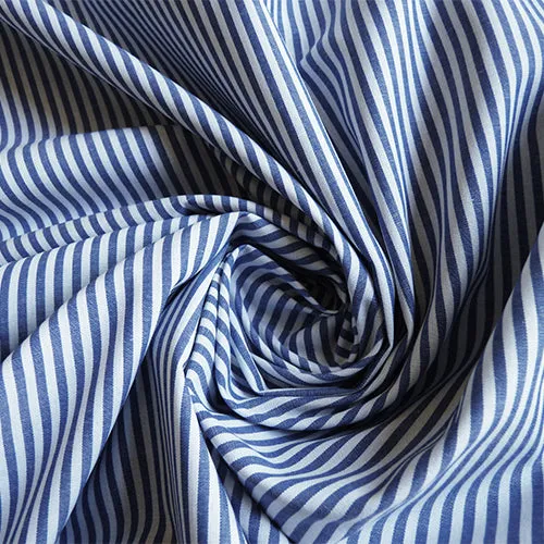 Cotton Stripe Shirting - Nautical Blue