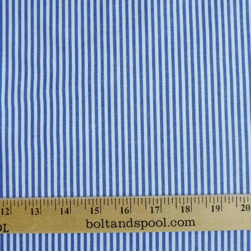 Cotton Stripe Shirting - Nautical Blue