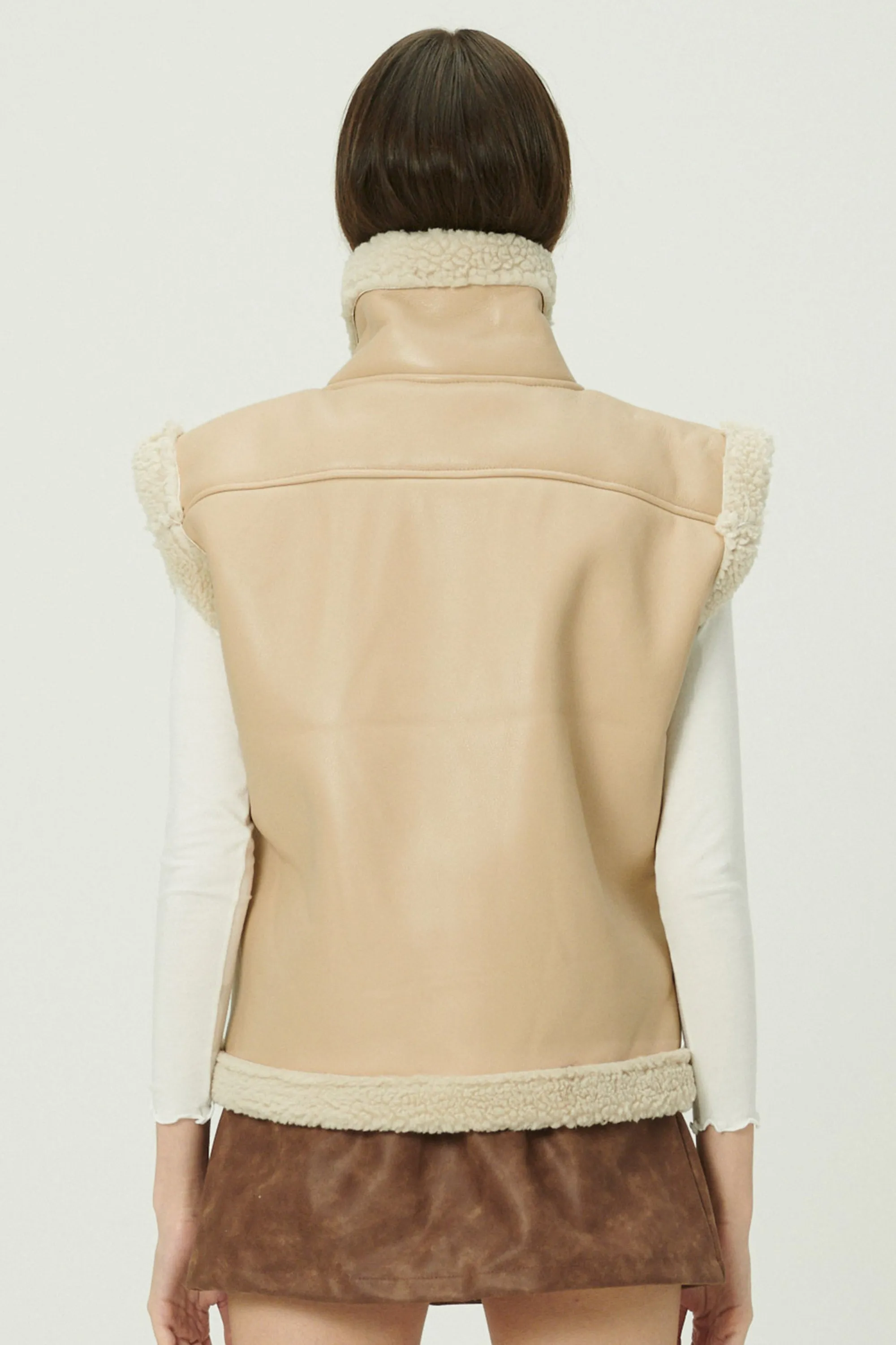 Daniela Pleather Shearling Vest