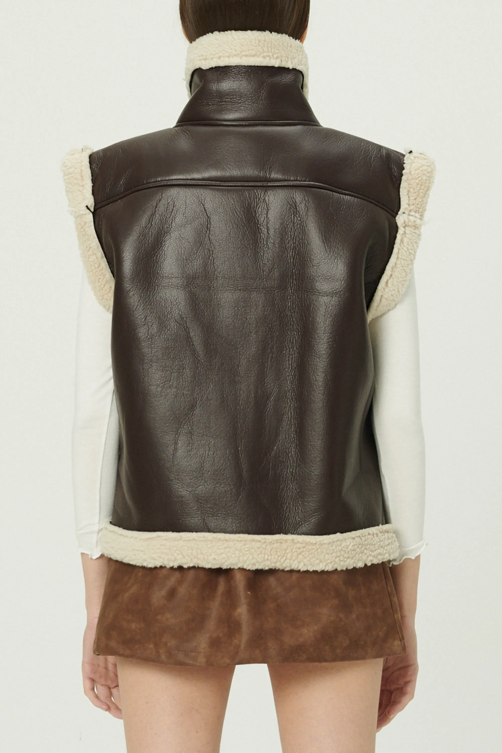 Daniela Pleather Shearling Vest