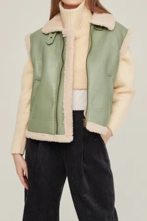 Daniela Pleather Shearling Vest