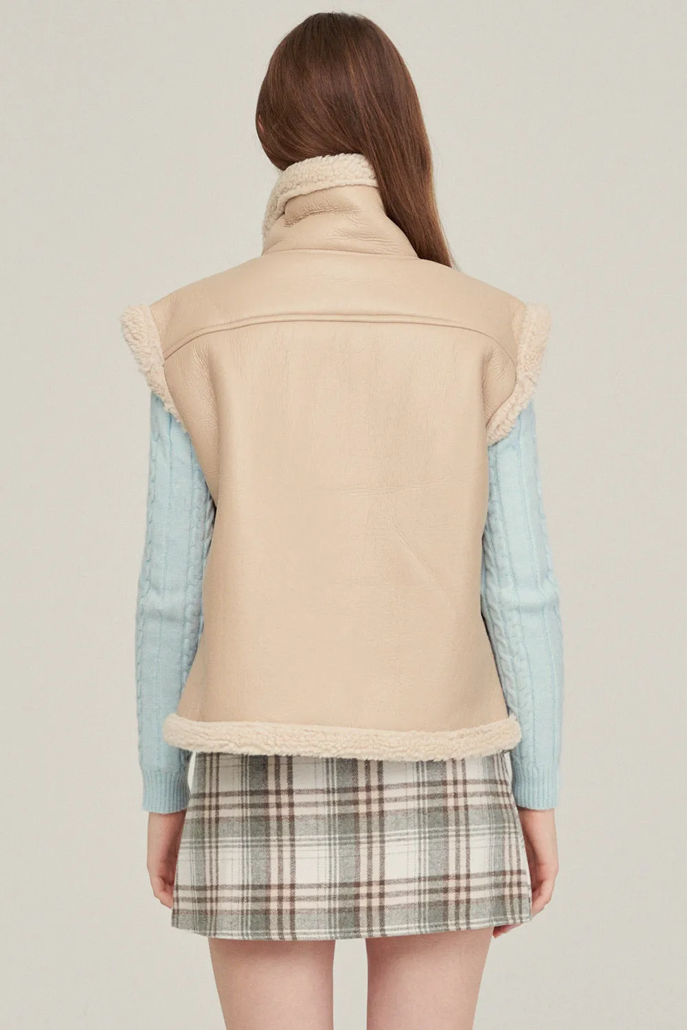 Daniela Pleather Shearling Vest