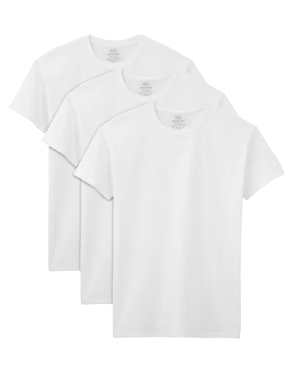 Fruit of the Loom 2828 Men's Short Sleeve Crew T-Shirt White 3 Pack