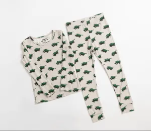 Green Combine Toddler/Youth Bamboo Pajamas