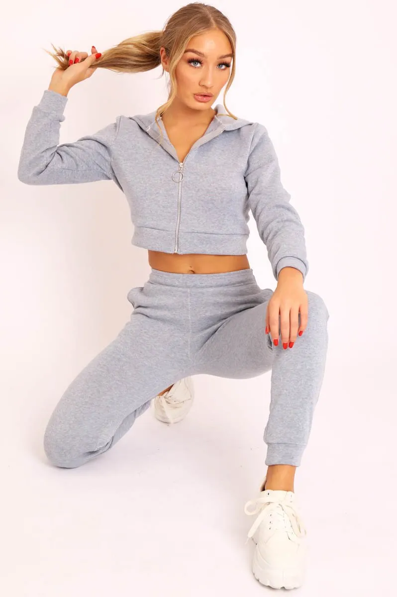 Grey Hoodie and Joggers Loungewear Co-ord Set - Bluebell