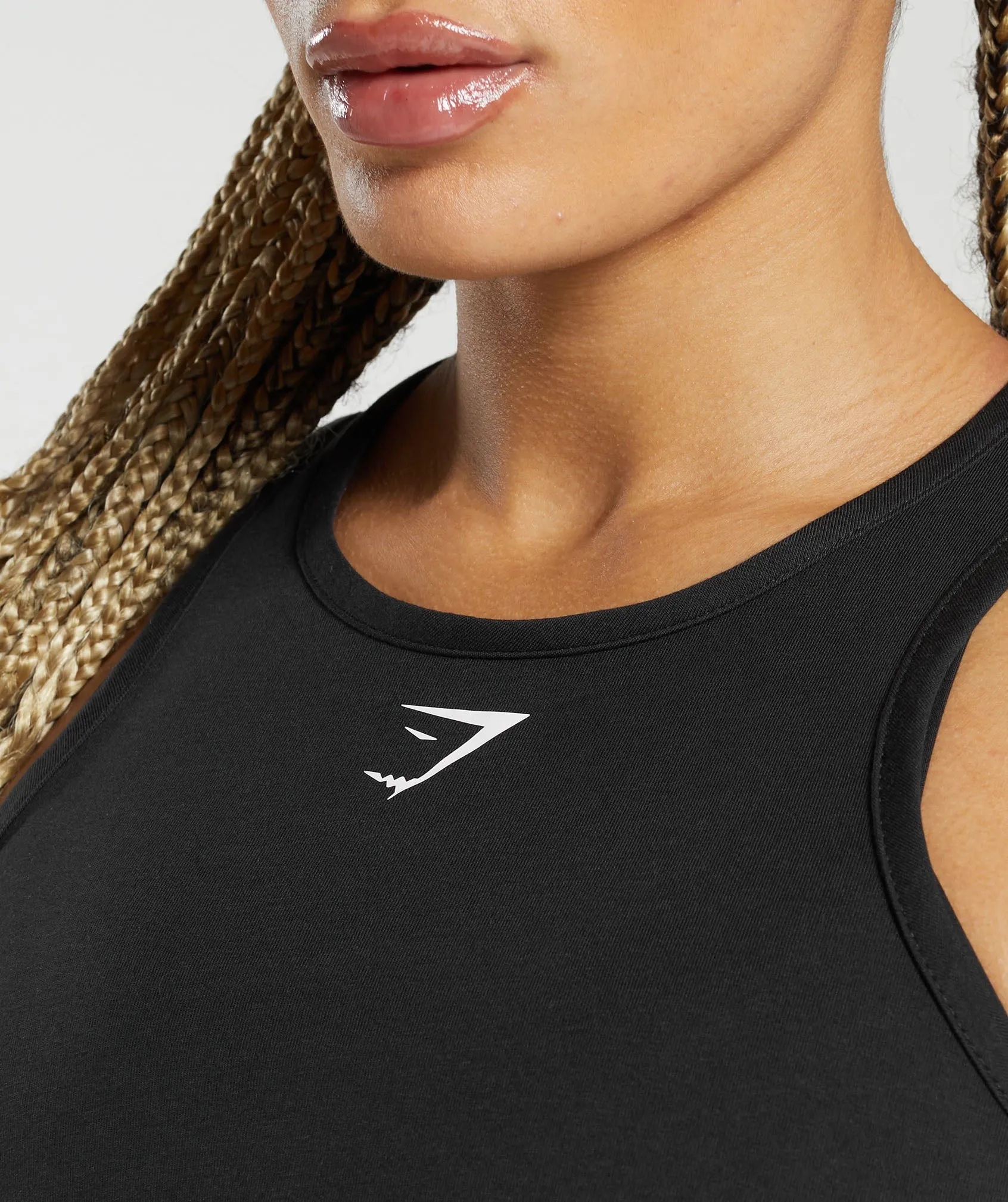 Gymshark Lifting Essential Cotton Crop Tank - Black