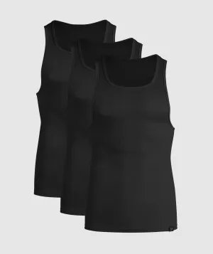 Gymshark Ribbed Tank 3 Pack - Black