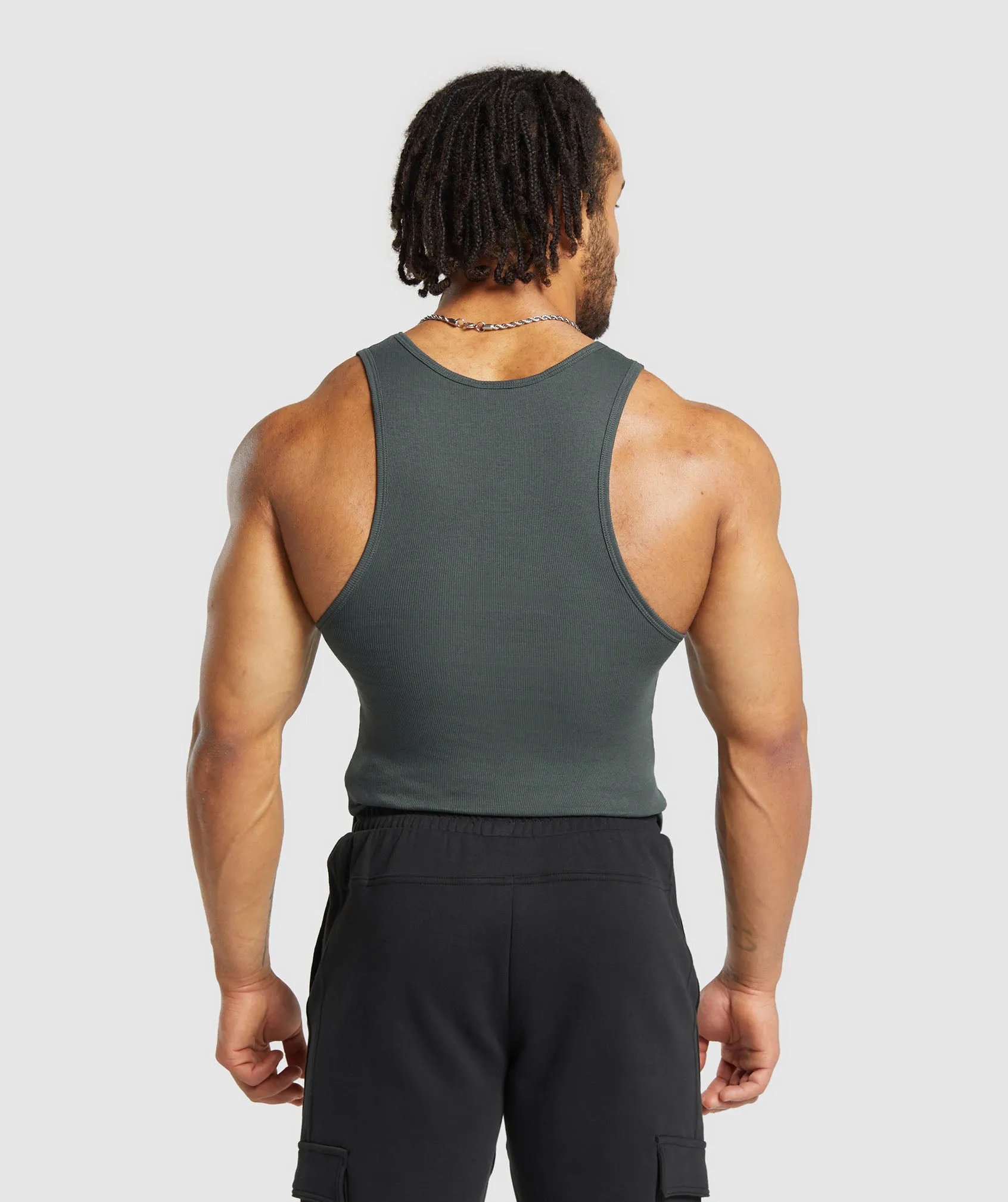 Gymshark Ribbed Tank 3 Pack - Ecru White/Mocha Mauve/Slate Teal