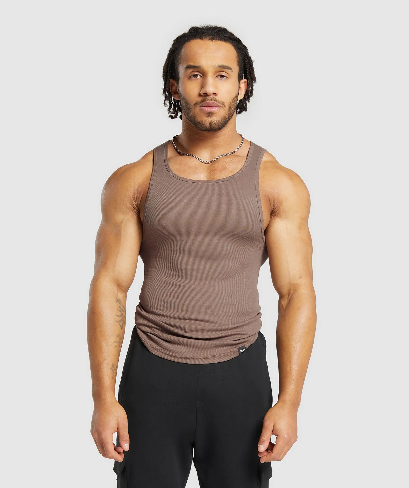 Gymshark Ribbed Tank 3 Pack - Ecru White/Mocha Mauve/Slate Teal