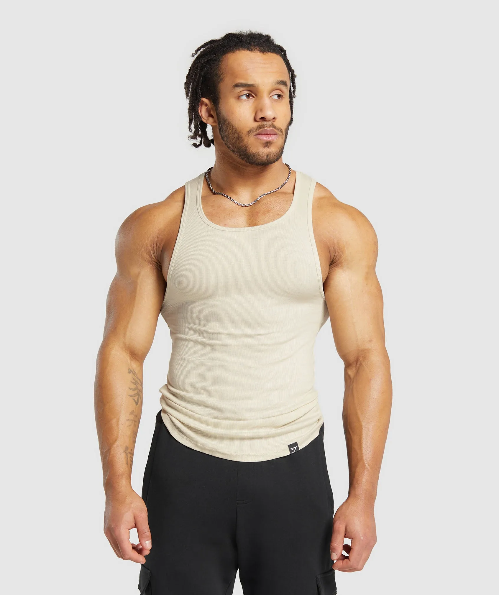 Gymshark Ribbed Tank 3 Pack - Ecru White/Mocha Mauve/Slate Teal