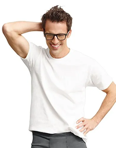 Hanes 7870W3 Classics Men's Traditional Fit Comfort Soft Tagless Crewneck Undershirt 3-Pack