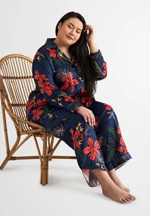 Hillary Holiday Floral Satin Pajama Set