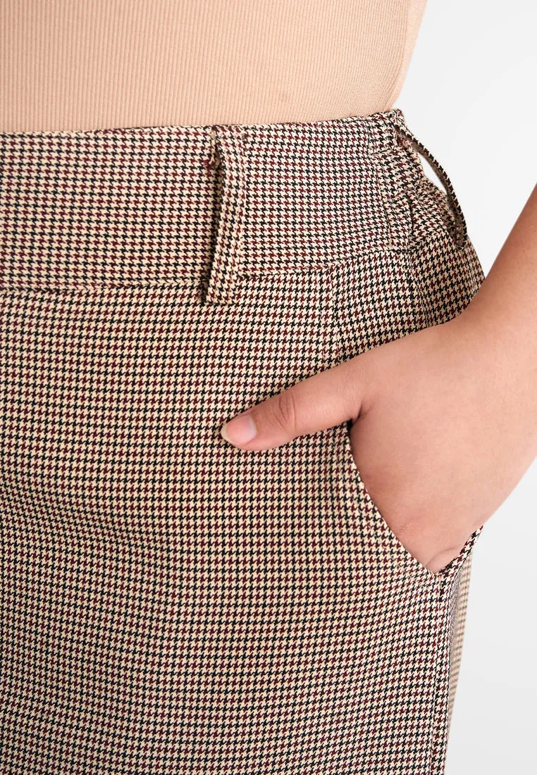 Huxley Houndstooth Highwaisted Wide Leg Pants