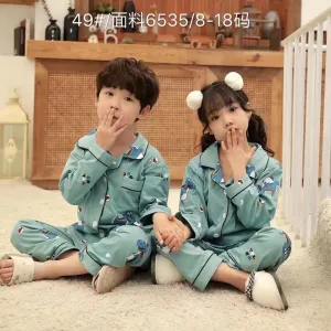 Kid's Pure Cotton Full Sleeves Night Suit/Dress