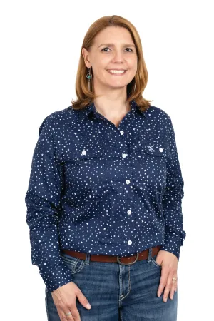 Ladies Just Country Abbey Shirt - Navy Stars