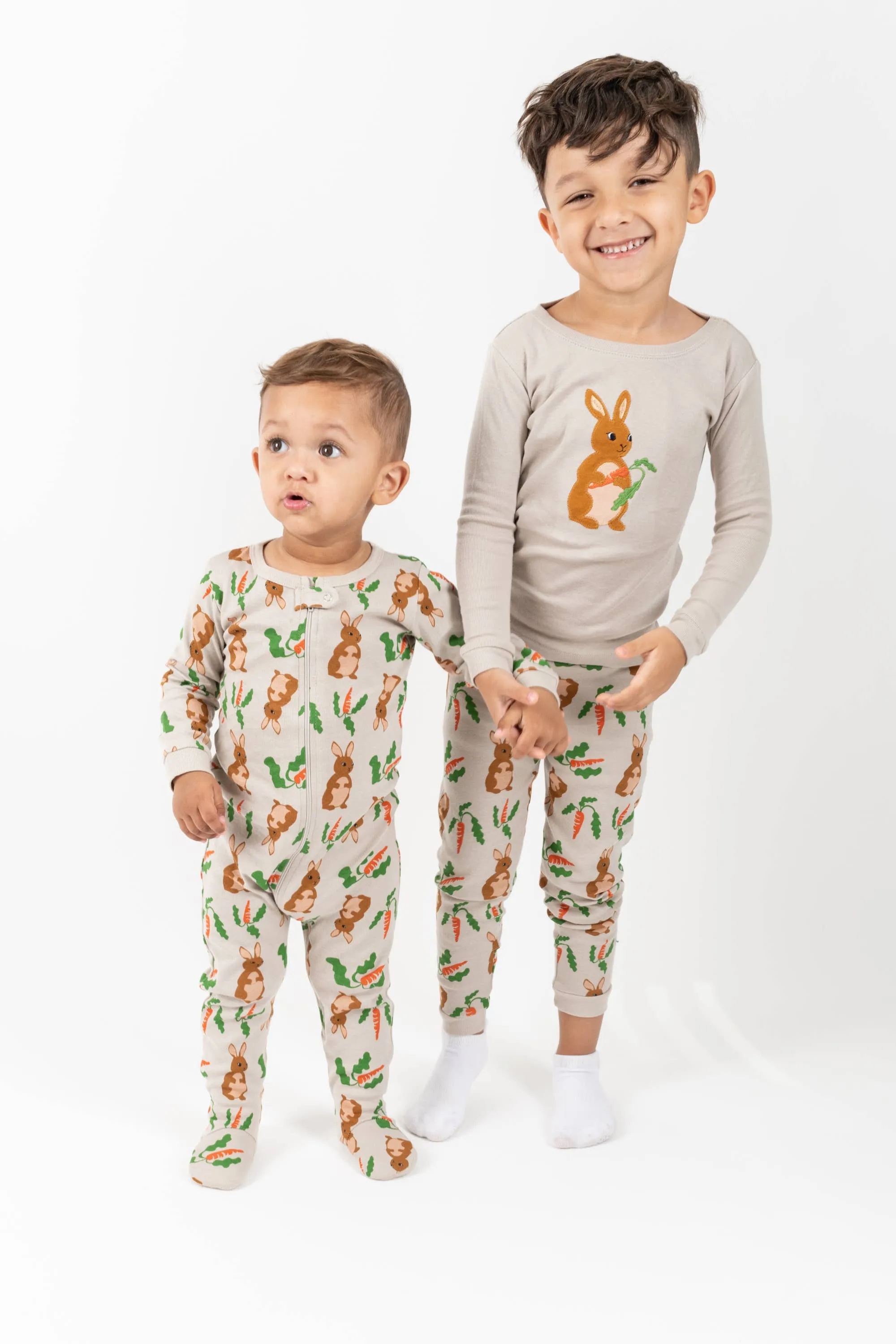 Leveret Pajamas - Kids Two Piece Cotton Pajamas Bunnies: BUNNY RABBIT