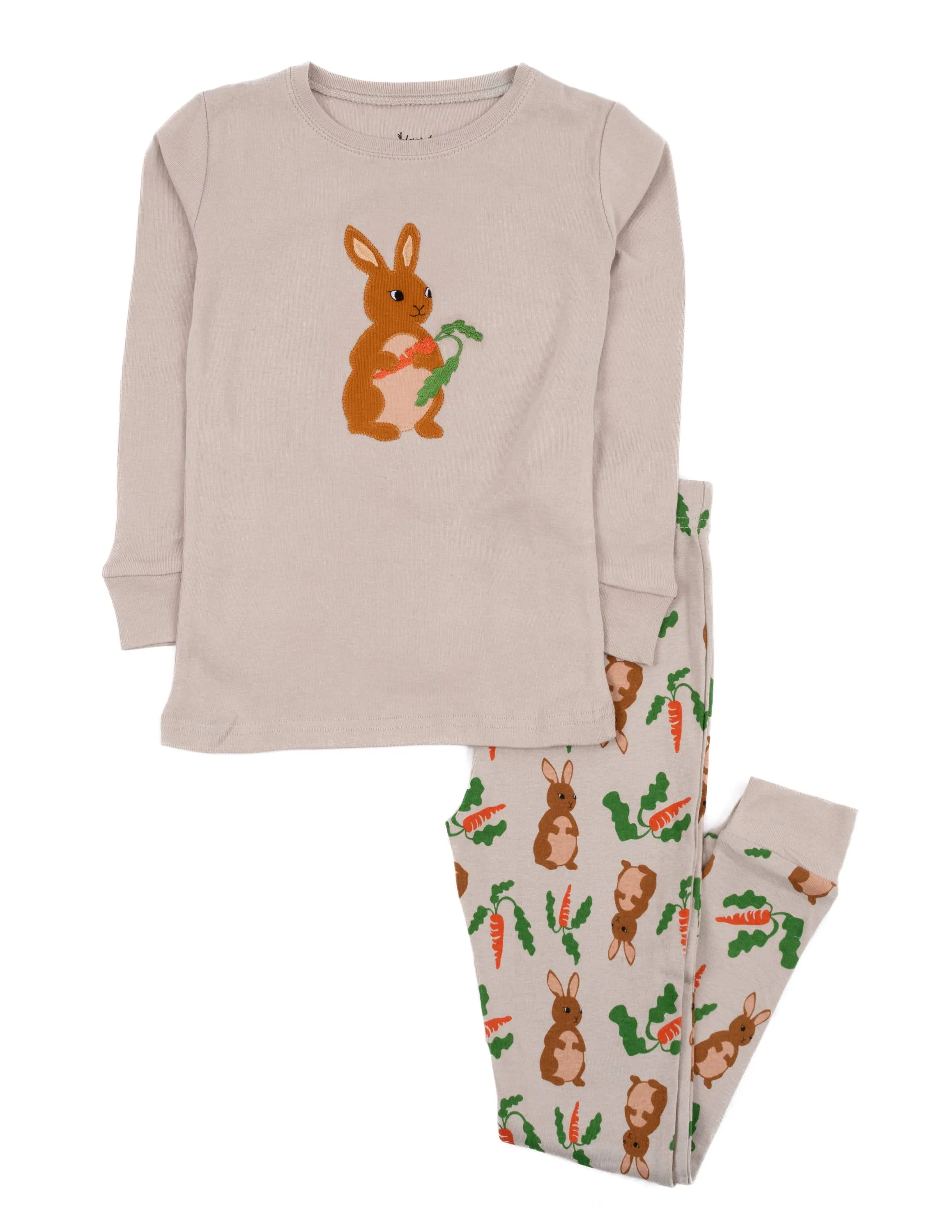 Leveret Pajamas - Kids Two Piece Cotton Pajamas Bunnies: BUNNY RABBIT