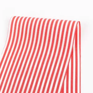 Lightweight Candy Stripe Cotton / Cupro - Red