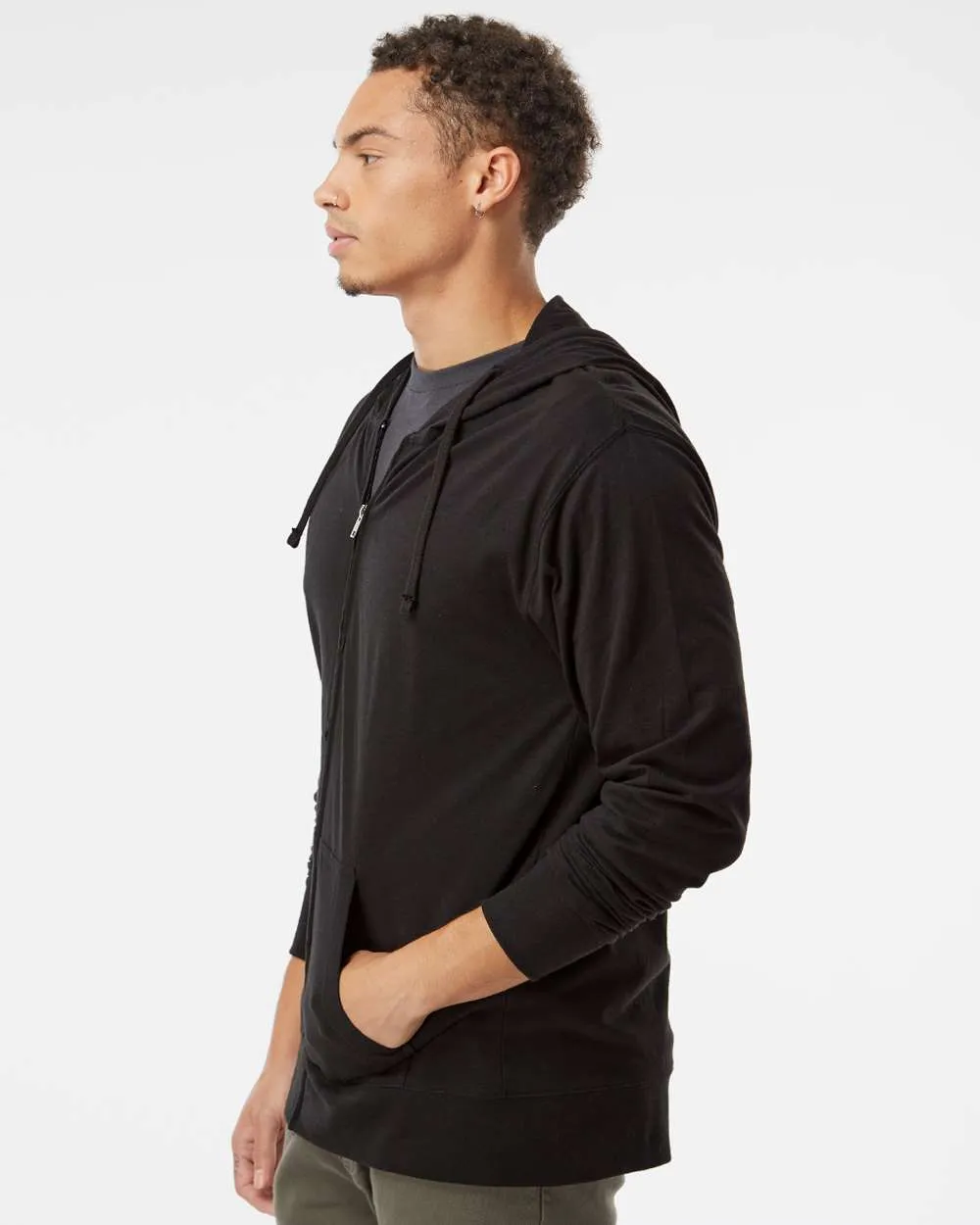 Lightweight Jersey Zip Hood