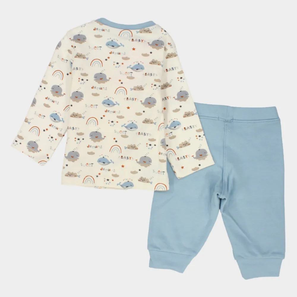 Little Whales Long-Sleeved Fleeced Pajama