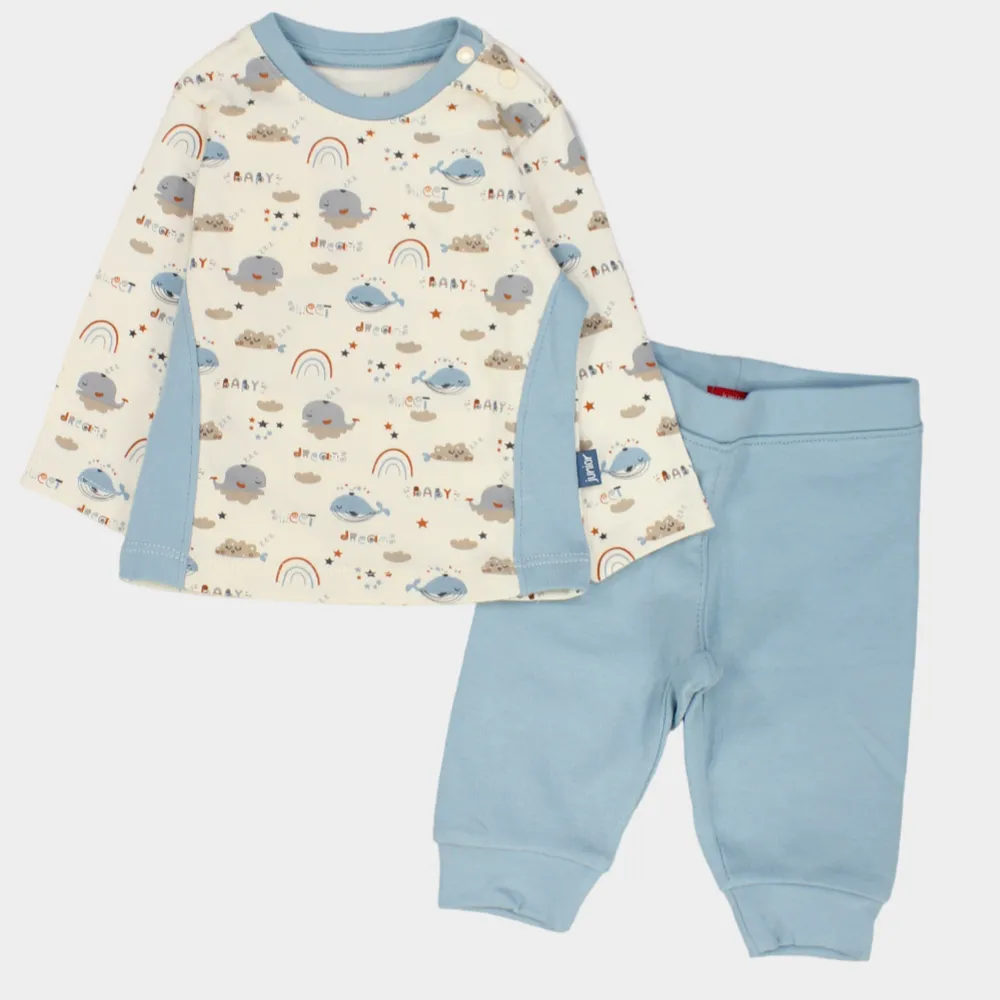 Little Whales Long-Sleeved Fleeced Pajama