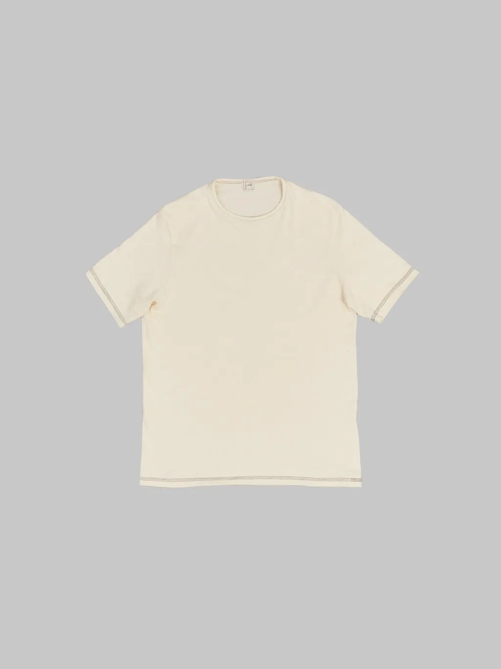 Loop & Weft Recycled Nep Plating Dot Seam Crewneck Natural T-Shirt Ivory