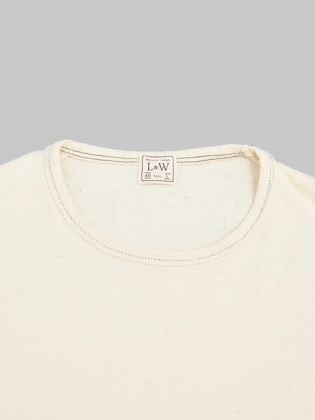 Loop & Weft Recycled Nep Plating Dot Seam Crewneck Natural T-Shirt Ivory