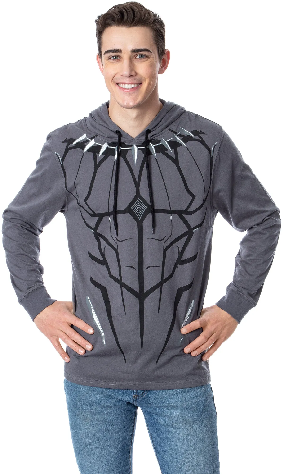 Marvel Men's Black Panther Costume Lightweight Pullover Hoodie