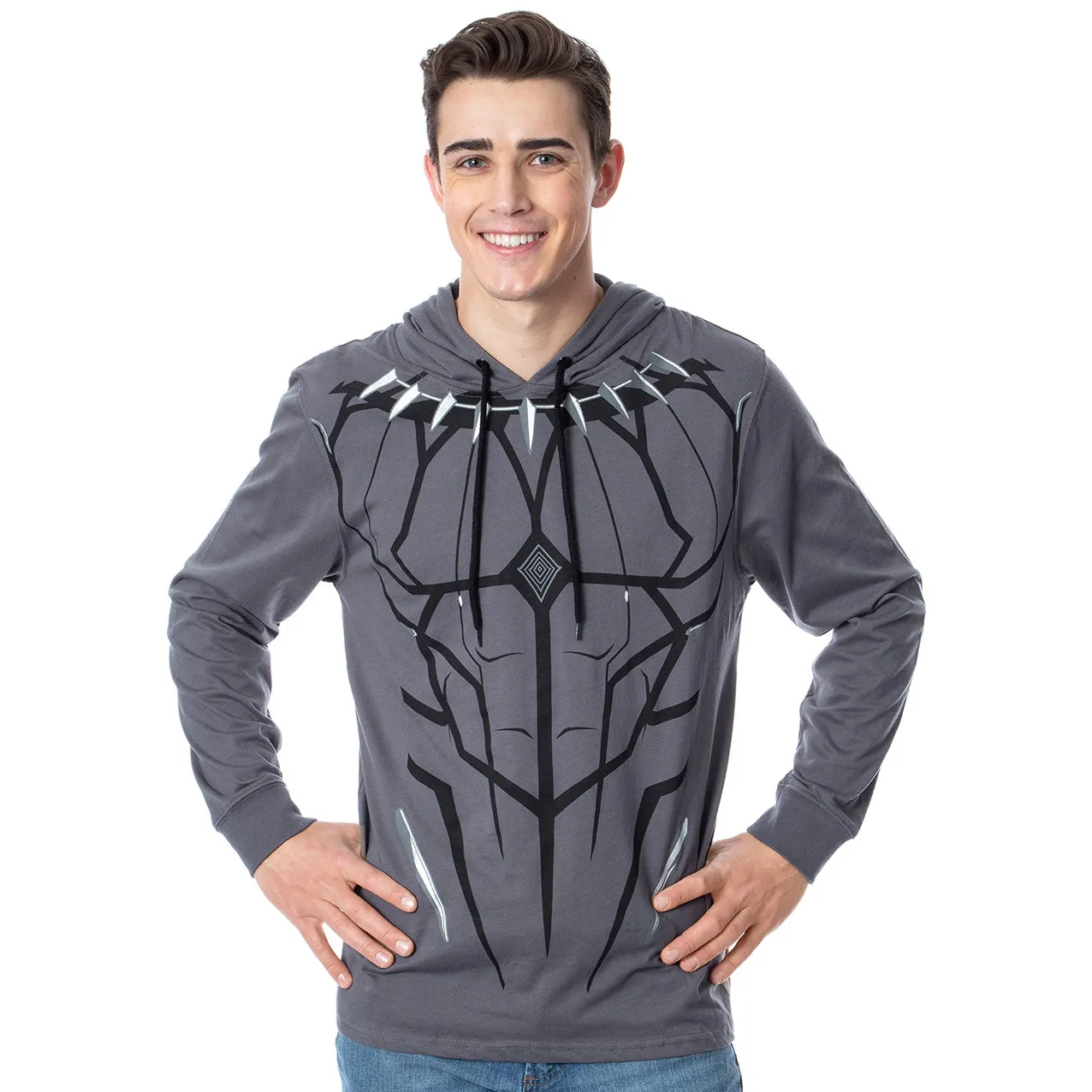 Marvel Men's Black Panther Costume Lightweight Pullover Hoodie