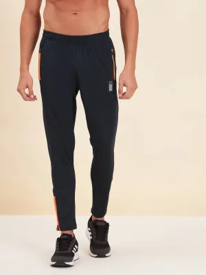 Men Navy Dry Fit Stretchable Slim Track Pants