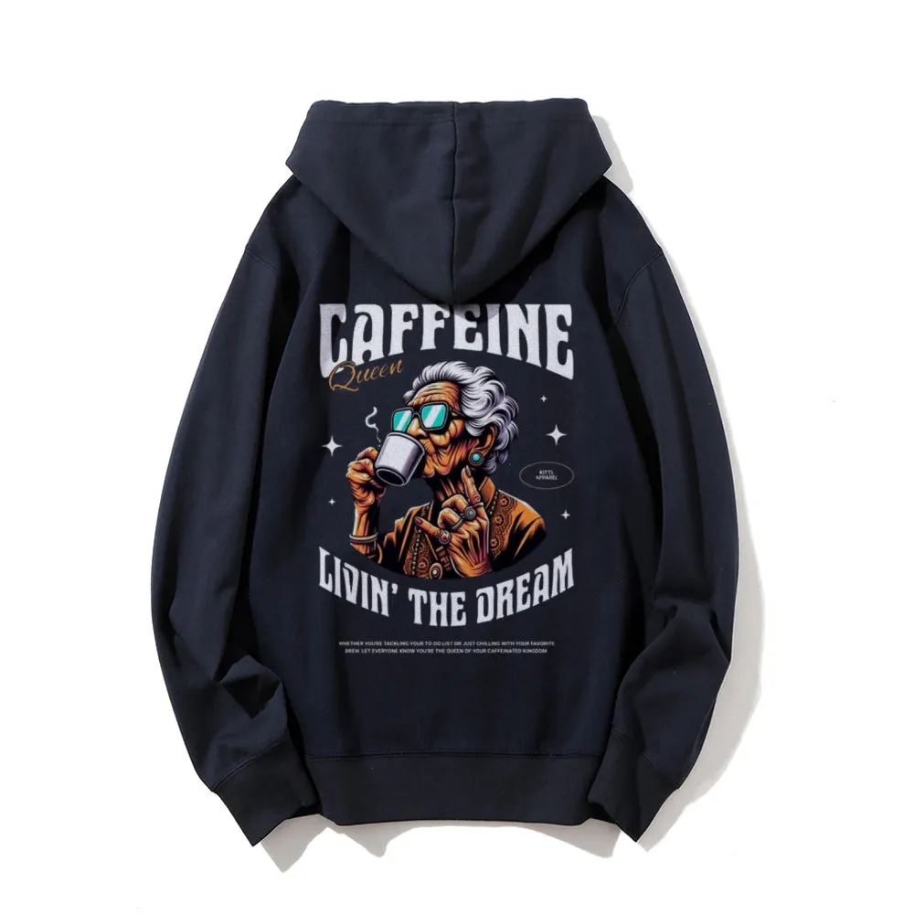 Mens Caffeine Queen Graphic Hoodies