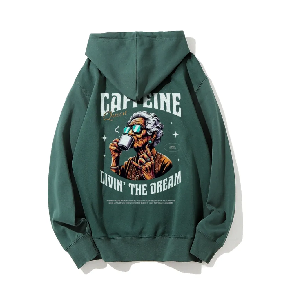 Mens Caffeine Queen Graphic Hoodies