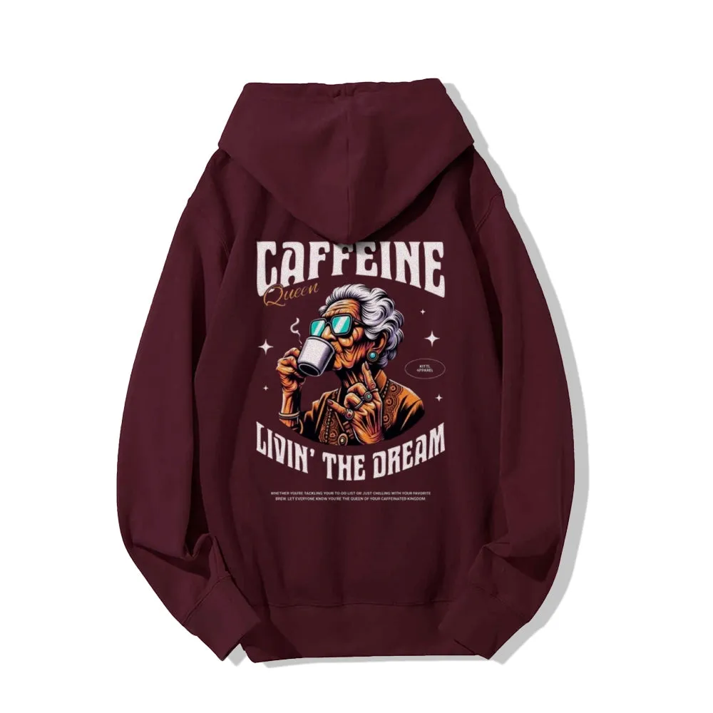 Mens Caffeine Queen Graphic Hoodies