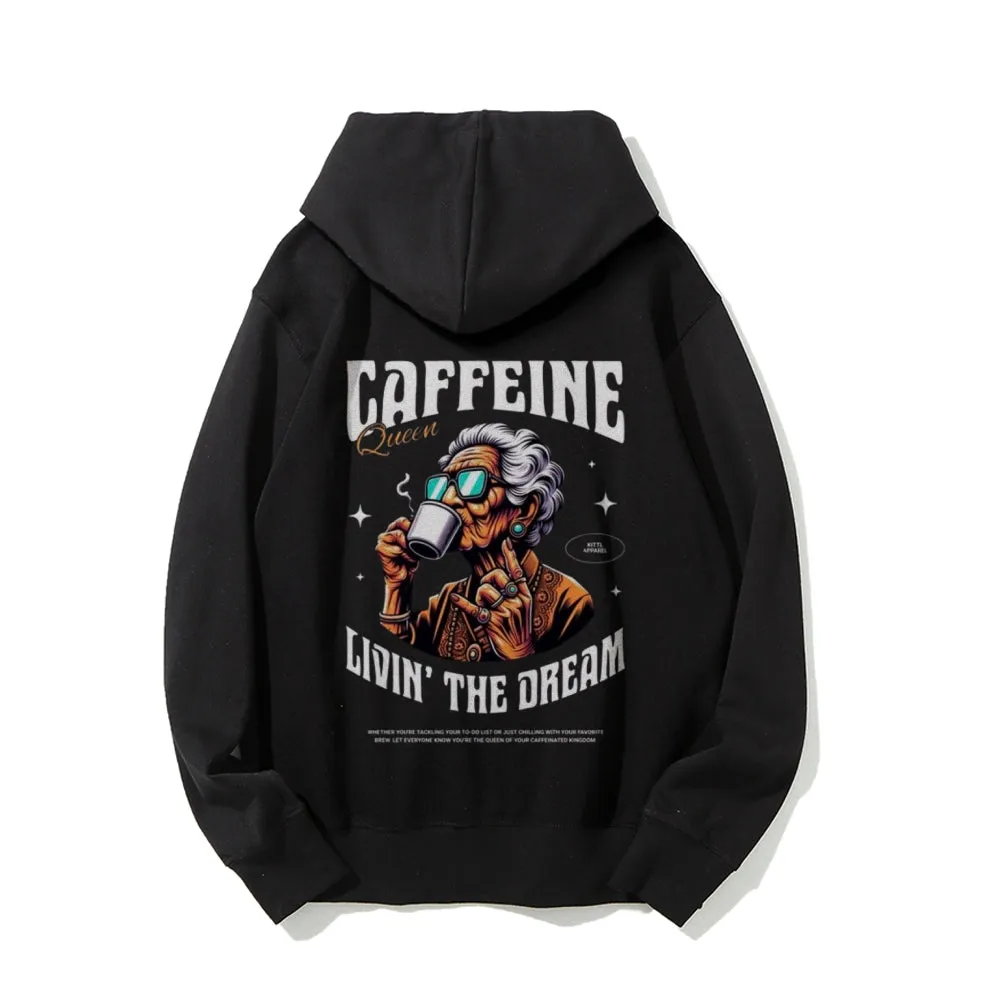 Mens Caffeine Queen Graphic Hoodies