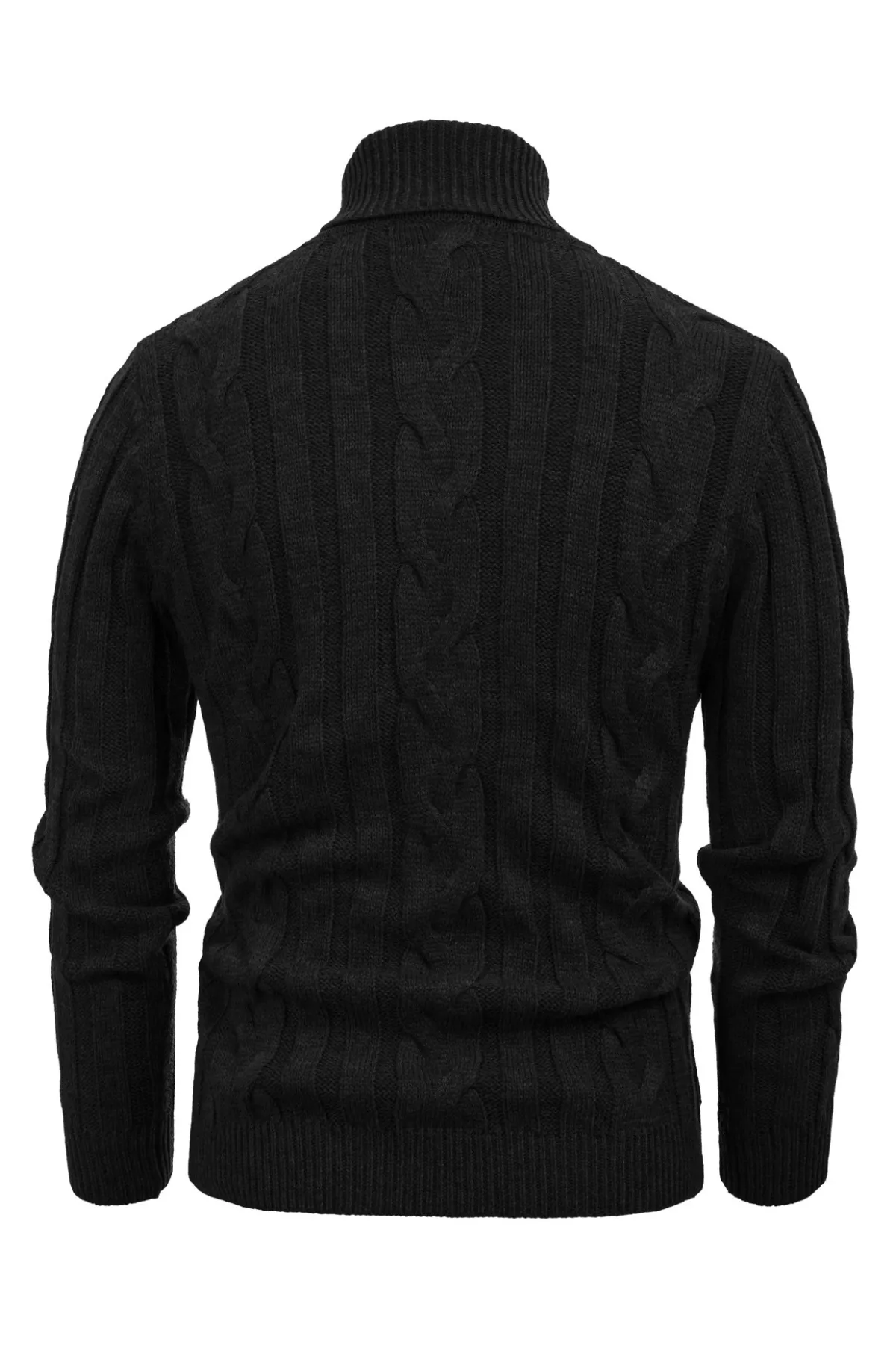 Men's Casual Turtleneck Sweaters Cable Knit Thermal Pullover Sweater